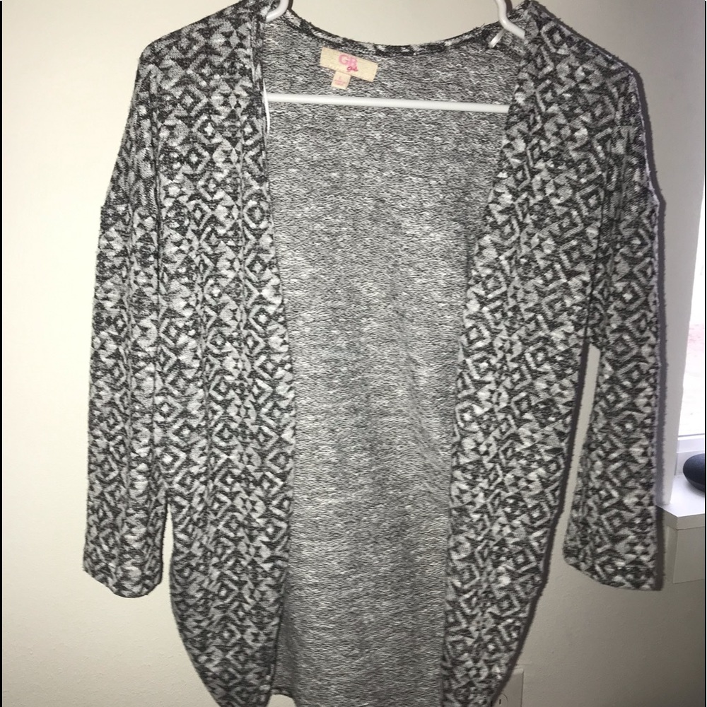 Gray and White Cardigan